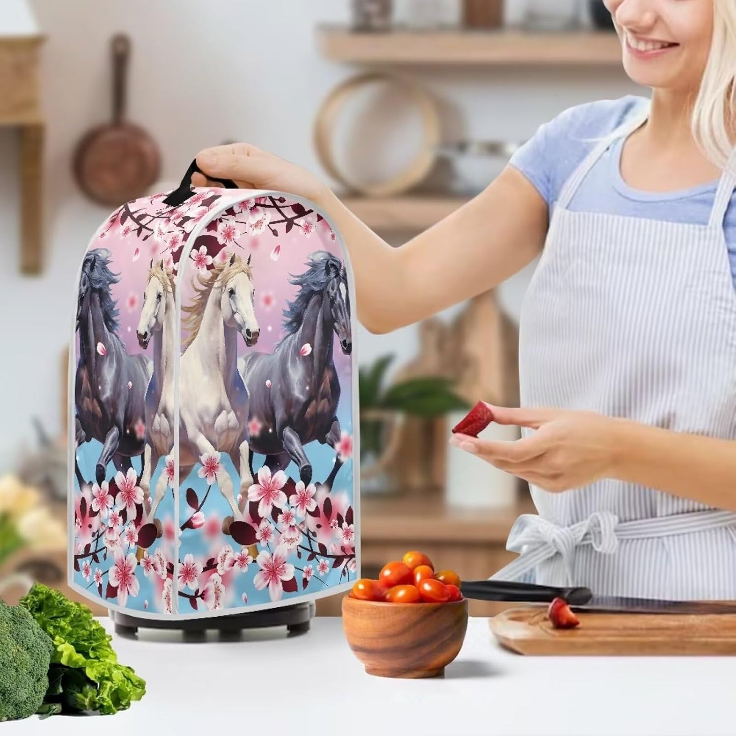 Flower Horse Blender Covers: Washable Food Processor and Stand Mixer Appliance Cover for Kitchen Machines