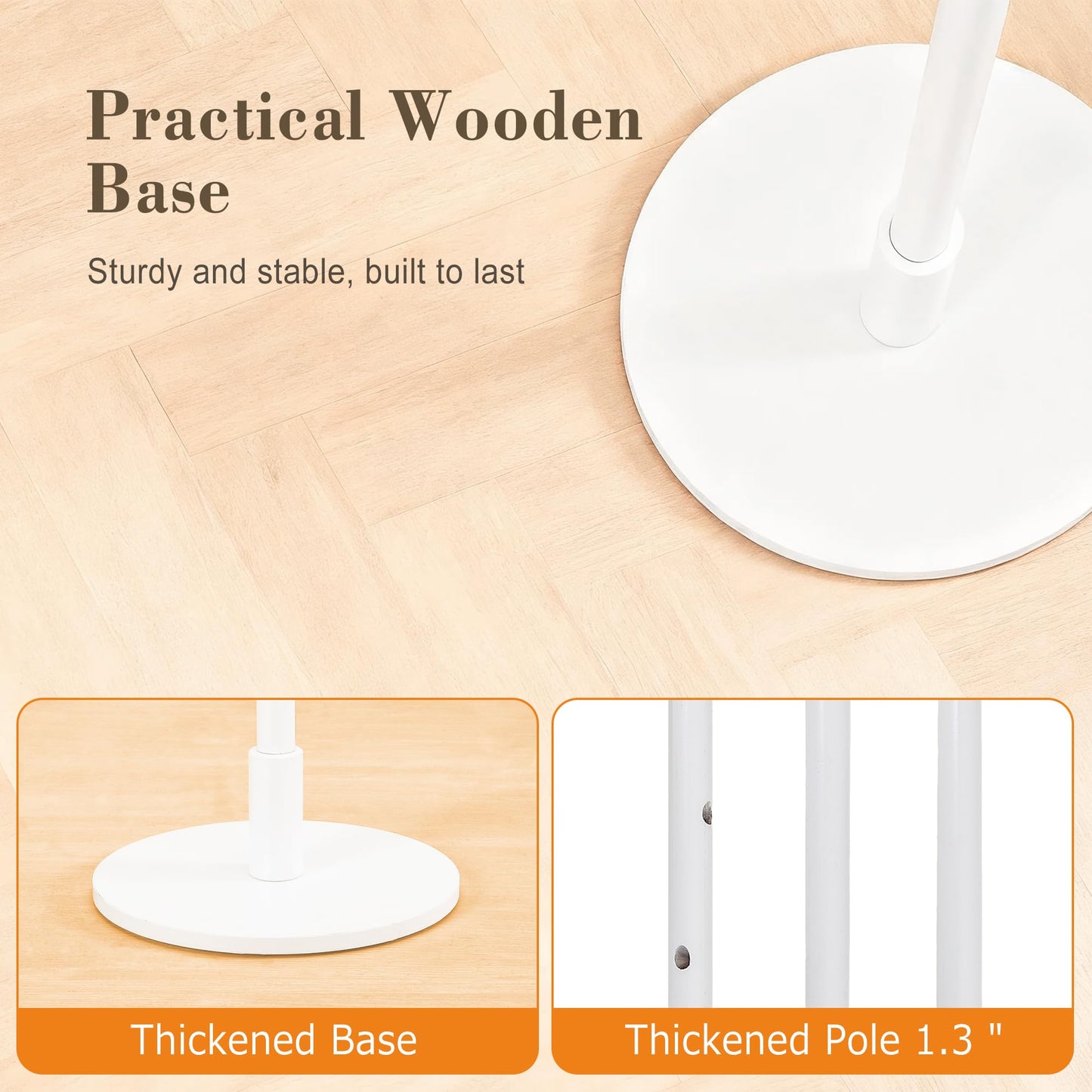 VECELO Coat Rack Freestanding, Entryway Hanger Stand, Umbrella Holder, Hall Tree With Hooks, Floor Standing Tree Stand,White