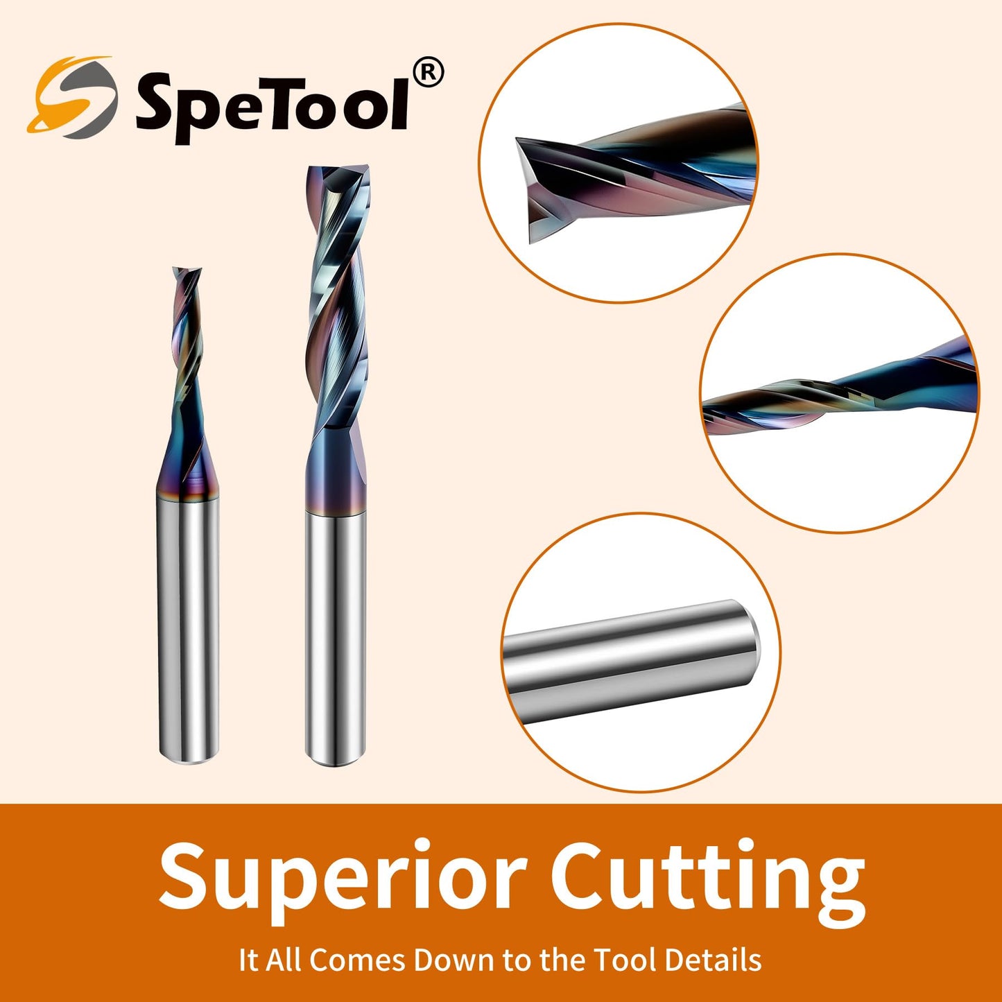 SpeTool 7-in-1 Router Inlay Template Kit,Router Templates for Woodworking, Solid Brass Inlay Bushing Kit Includes 1/8" & 1/4" Cutting Dia with 1/4 Shank Carbide Spiral Upcut Bit with TAC-Coated