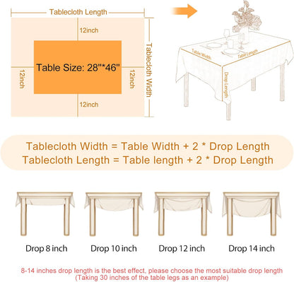 JUCFHY Solid Plaid Jacquard Spring Easter Table Cloth, Wrinkle Resistant Decorative Tablecloth, 52 X 70, Turquoise
