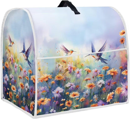 Hummingbird Daisy Dust Cover for Stand Mixer, Kitchen Appliance Cover with Handle and Storage Pocket