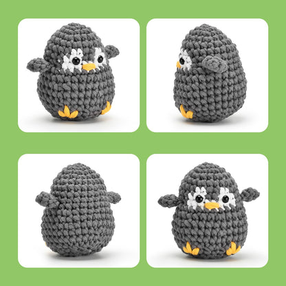 Zepiany Crochet Kit for Beginners, Crochet Kit for Adults Easy Arts Crochet Animals Crafts, Knitting Kit Crochet Kits Women Men with Step-by-Step Video Guides Crochet Gifts, Penguin Bee Bunny
