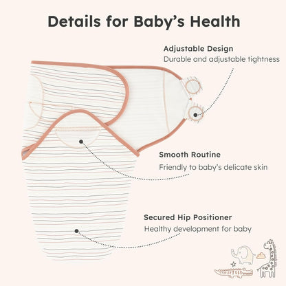 Yoofoss Baby Swaddles - 100% Cotton Adjustable Swaddle Sack | Soft & Breathable for Newborns (0-3 Months, 3 Pack)
