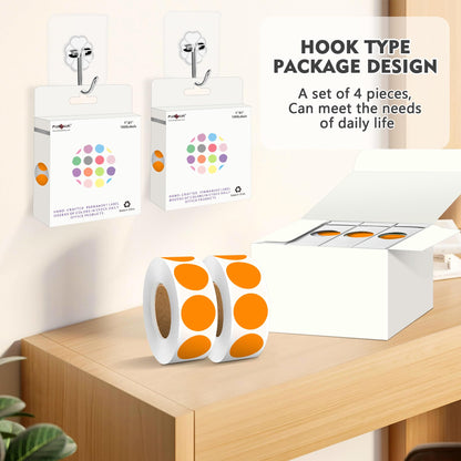 PARLAIM Color-Coded Dot Stickers 1 inch Permanent Adhesive Round Labels for Office Garage Sale Polka Circle Dot Label Sticker Orange 4 Rolls