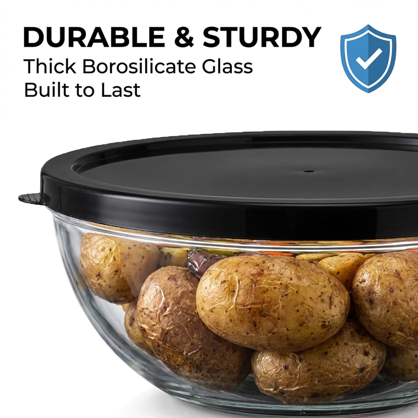 Zombcame Large Glass Mixing Bowl for Sourdough, 6.2QT with Lid – Big Capacity Clear Bowl for Sourdough, Baking, Salad Prep & Food Storage