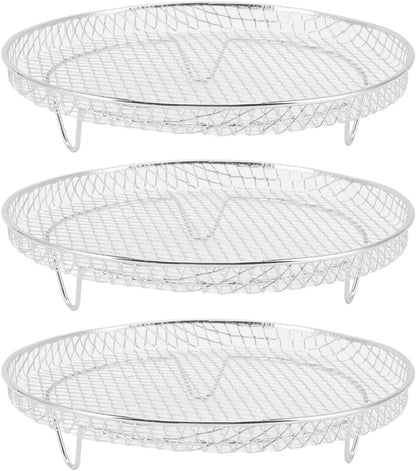 Fdit 3Pcs Air Fryer Racks, Stackable Dehydrator Racks for Food Grade Stainless Steel Air Fryer Accessories