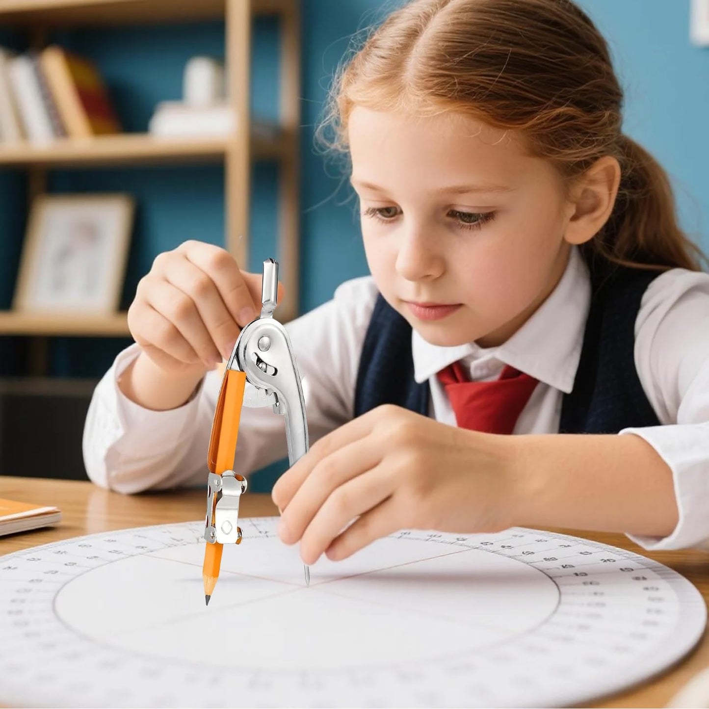 20 Pieces Compass for Geometry Metal Compass Tool Math Compass Bulk Drawing Compass Silver Geometry Compass with Pencil for Student School Classroom Office Woodworking Art Drawing