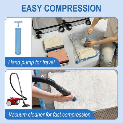 Fygrip Vacuum Storage Bags - Space-Saving Seal Bags with Hand Pump for Clothing & Travel | 20 Combo Set