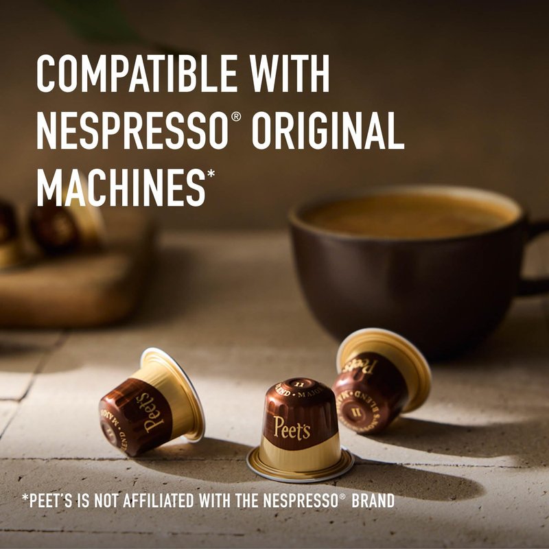 Peet's Coffee, Medium Roast Espresso Capsules, Compatible with Nespresso Original Machine, 100% Arabica Coffee - Crema Scura Intensity 9, 100 Count (10 Boxes of 10 Espresso Capsules)
