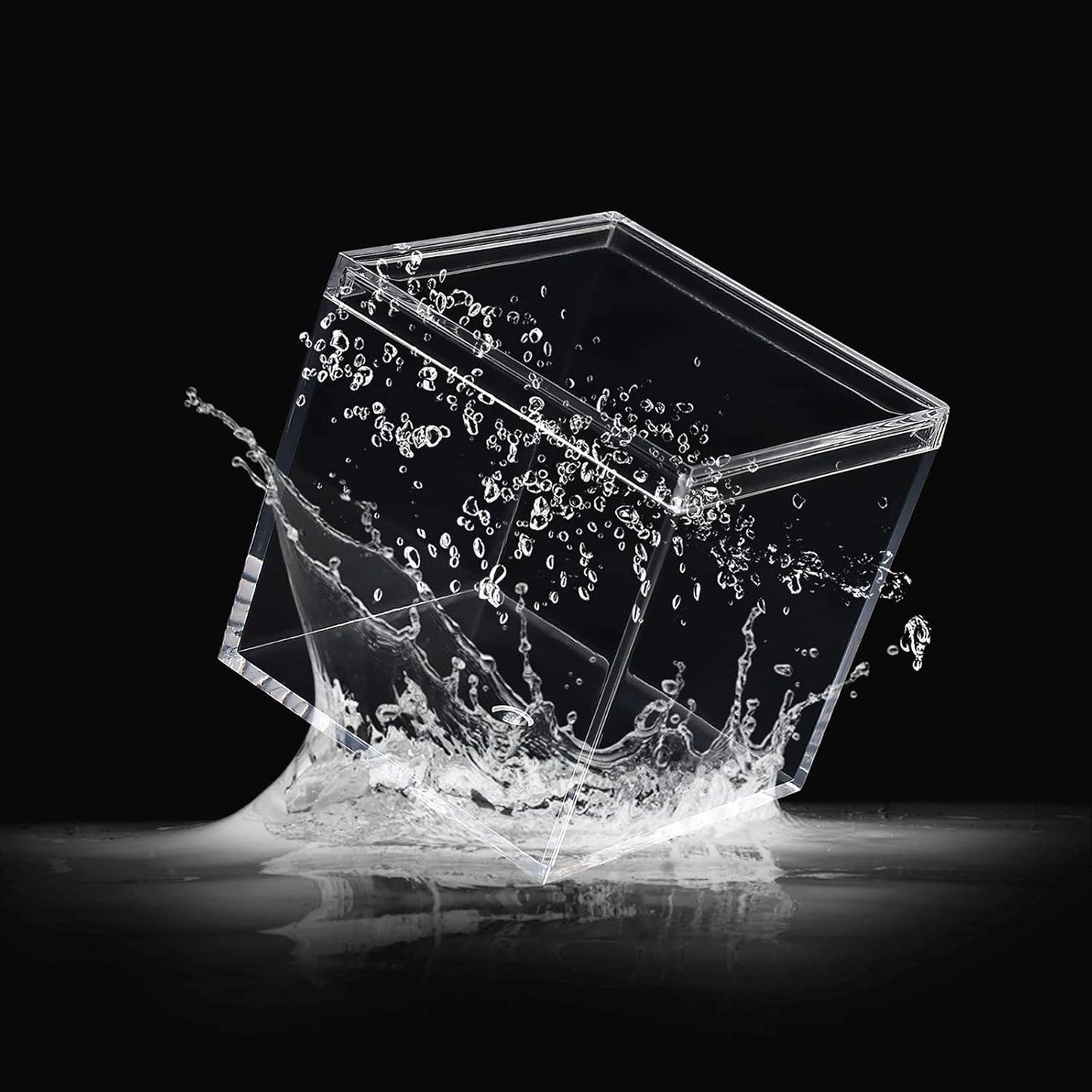 Acrylic Box with Lid, 4 Pack Small Square Container 2.2x2.2x2.2 Inch for Candy, Pill, and Tiny Jewelry Storage