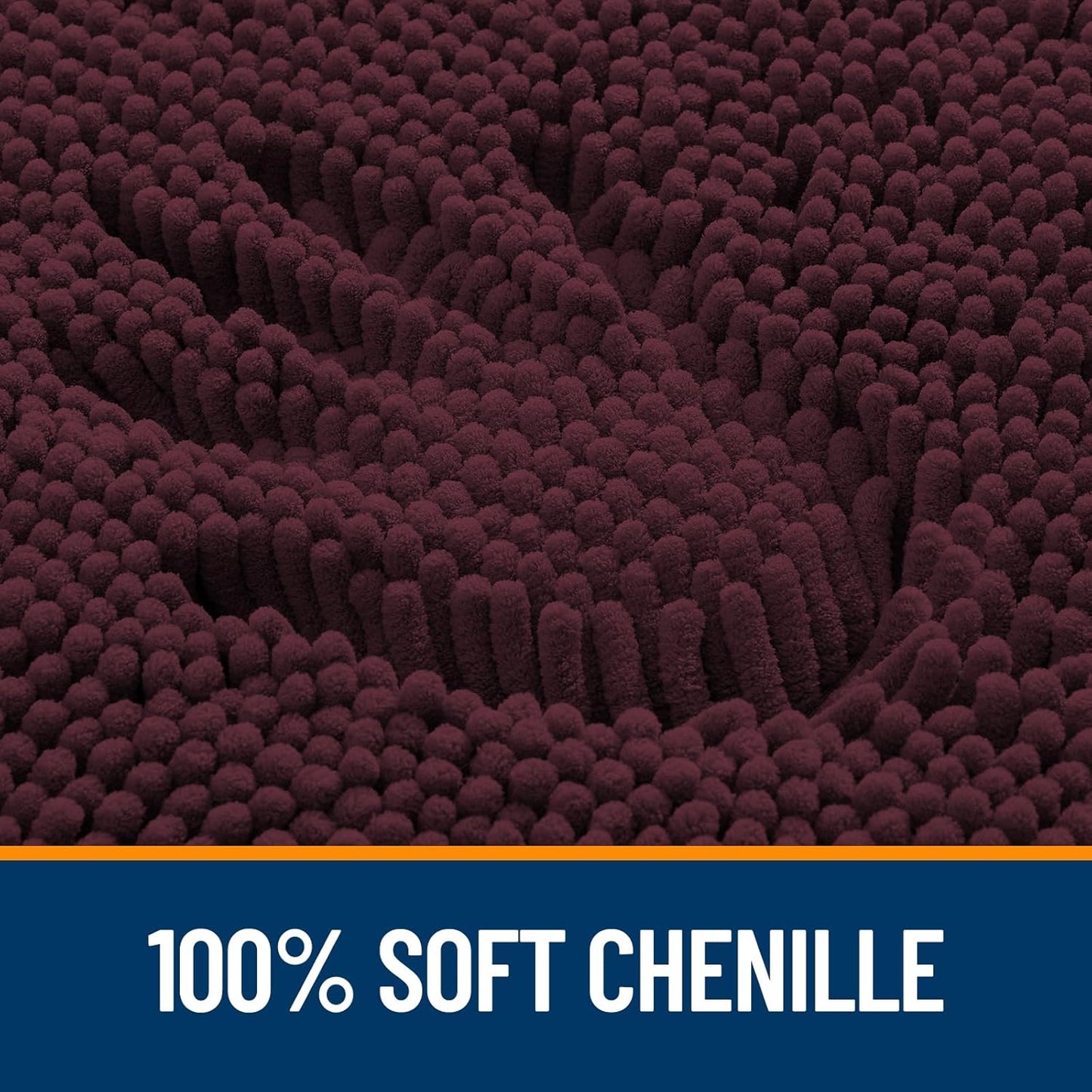 OLANLY Bath Rugs - Extra Soft Chenille | Quick-Dry, Machine Washable, 36x24, Black Cherry