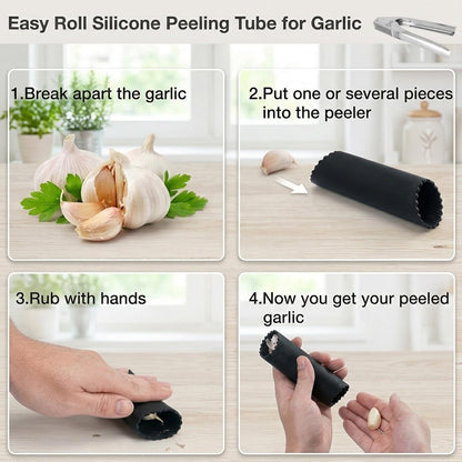 Premium Garlic Press Stainless Steel, Heavy Duty Mincer & Crusher Tool, Large Capacity Ginger Press and Masher, Easy Squeeze Presser, Rustproof Dishwasher Safe Kitchen Gadget