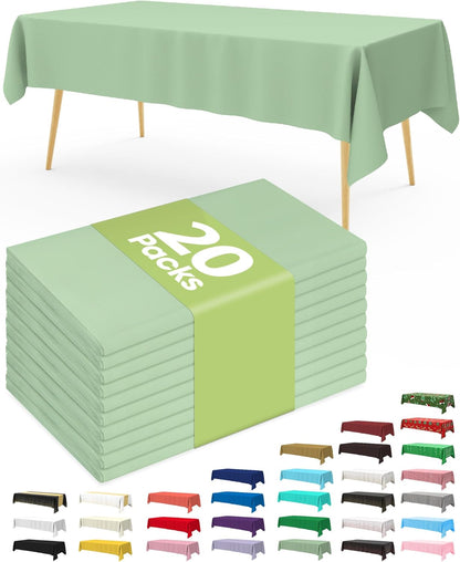 20 Pack, 54 108 Inch Pureegg Plastic Table Cloth Disposable x Table Cloths, Easter Party, Decorative Tablecloths