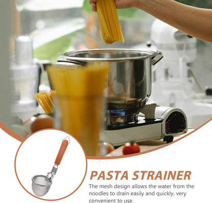 Kichvoe Stainless Steel Noodle Strainer, Fine Wire Mesh Pasta Basket for Cooking, Frying, and Dumplings