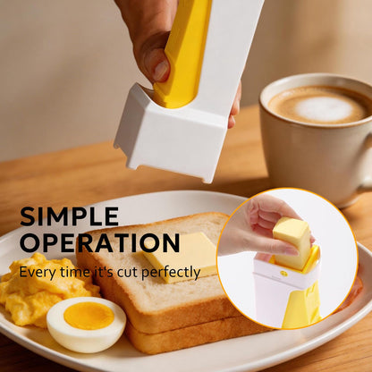 1PCS Stick Butter Cutter Slicer, One Click Stick with Stainless Steel Blade, Measuring Dispenser with Freshness Seal, Cheese Splitter, Butter Slicer, Precise Slicing for Quickly Making Bread, Cakes, Breakfast