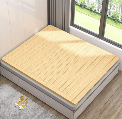 Foldable Wooden Bed Board, Solid Wood Slatted Mattress Support, Compact Floor Sleep Mat, Japanese Style Bed Frame, Easy Storage