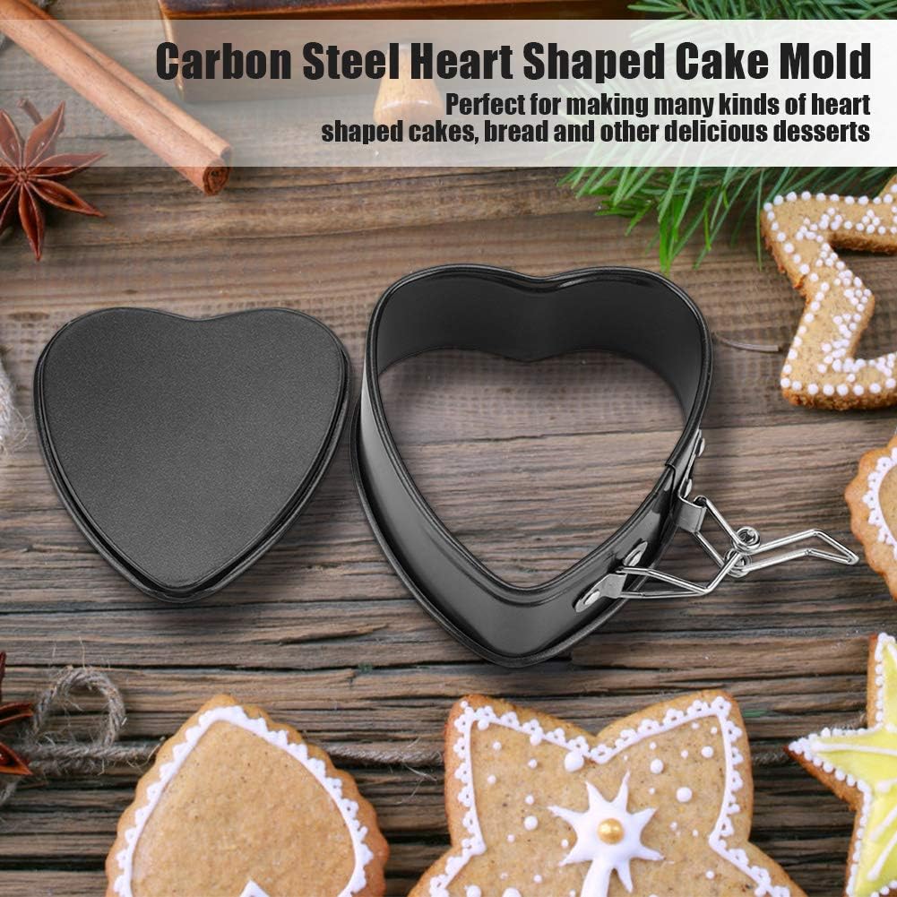 Heart Cake Pan, 4 Inch Heart Springform Pan, Bakeware with Removable Bottom for DIY Heart Baking