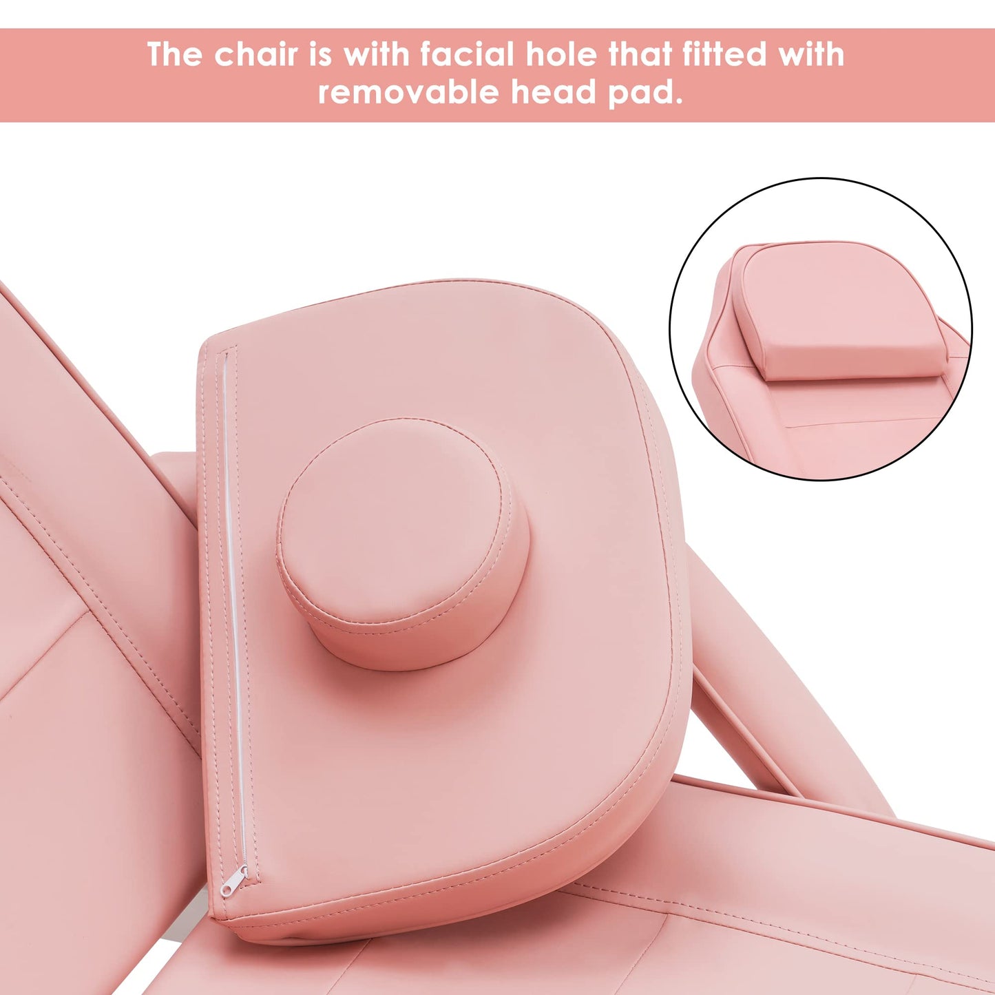 BarberPub Salon SPA Massage Bed Tattoo Chair Facial Adjustable Table Beauty Equipment 0100 (Pink)