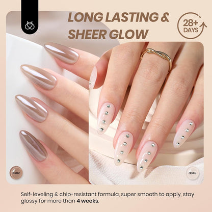Beetles Cat Eye Gel Nail Polish Set, 6 Colors Glitter Red Pink Shiny Brown Burgundy Purple Blue Green Magnetic Effect Sparkle Stunning Nail Gel Polish Kit Soak Off UV Manicure Gifts for Women