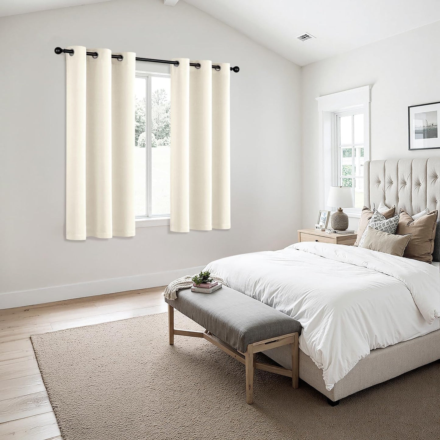 MIULEE Birch Blackout Curtains - Thermal Insulated Room Darkening Drapes | 63-Inch Grommet Panels