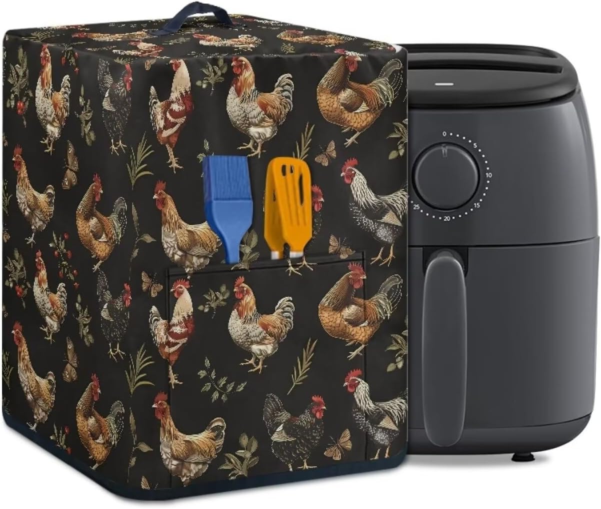 Insulated Air Fryer Kitchen Appliance Cover with Handle and Storage Pocket for Spoon, Cooking Utensils, Easy Cleaning