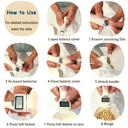 Electronic Measuring Spoon, Weighs 0.1g-800g Precision, Digital Kitchen Spoon Scale, Clear LCD Display, Includes Button Battery, Ideal For Cooking, Baking, Coffee Brewing, Pet Feeding