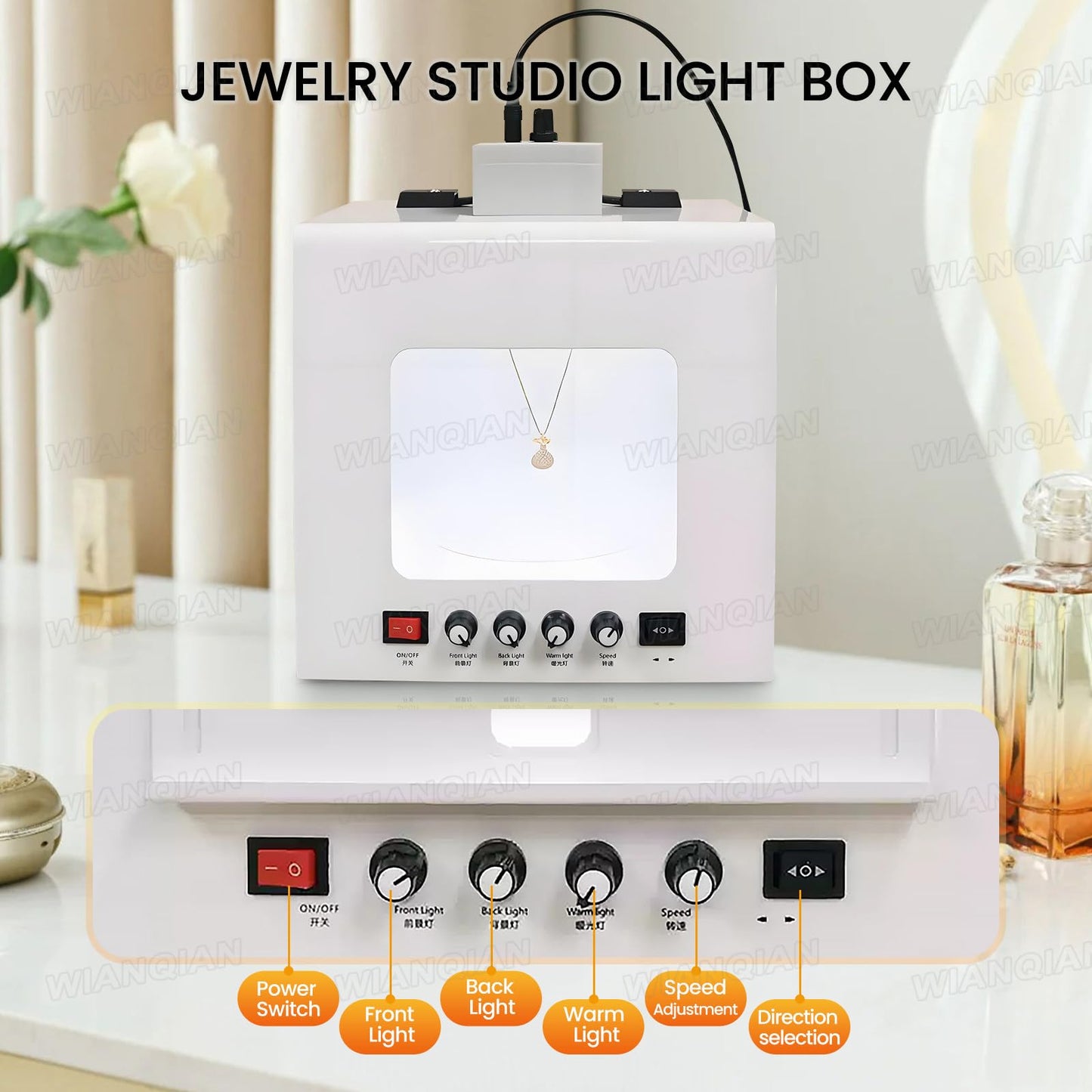 LHUITUI Mini Photo Studio Softbox, Jewelry Photography Video, Jewelry Shooting Tent Softbox, Black and White Background, 1kg Load Capacity, for Home Studio Jewelry Shots TB200