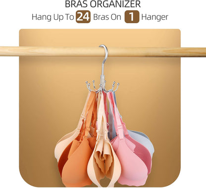 ZEDODIER Belt Hanger 2 Pack, Maximum 24 Storage Capacity, Organizer for Belt, Bra, Tank Top, Tie, Scarf
