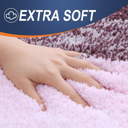 OLANLY Bathroom Runner Rug - Extra Soft Microfiber Mat with Rubber Backing | 47x17 Inches, Quick Dry, Washable, Mauve