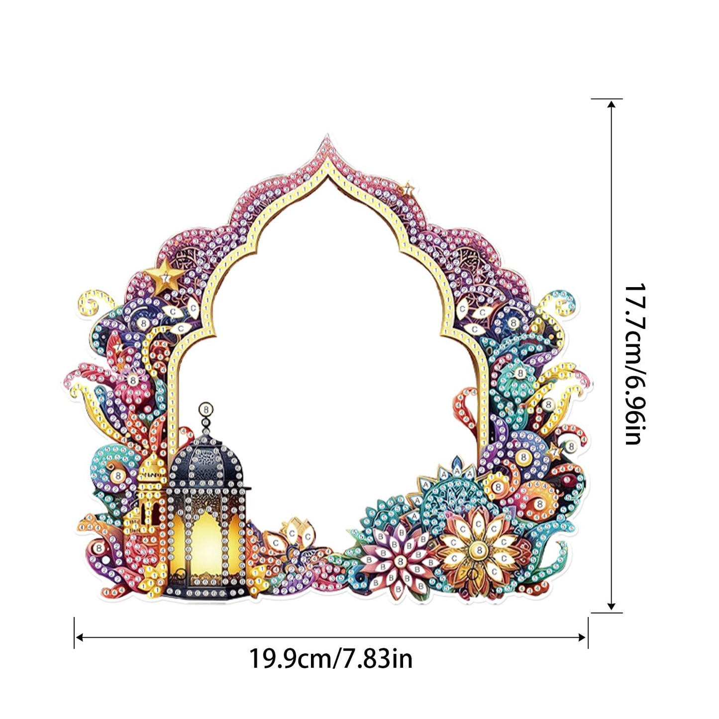 Focart 5D DIY Diamond Painting Kit Acrylic Material DIY Special Shape Diamond Art Mirror Kit, Craft Set with Tools and Accessories for Home Decoration, Good Gift for Handmake Lovers