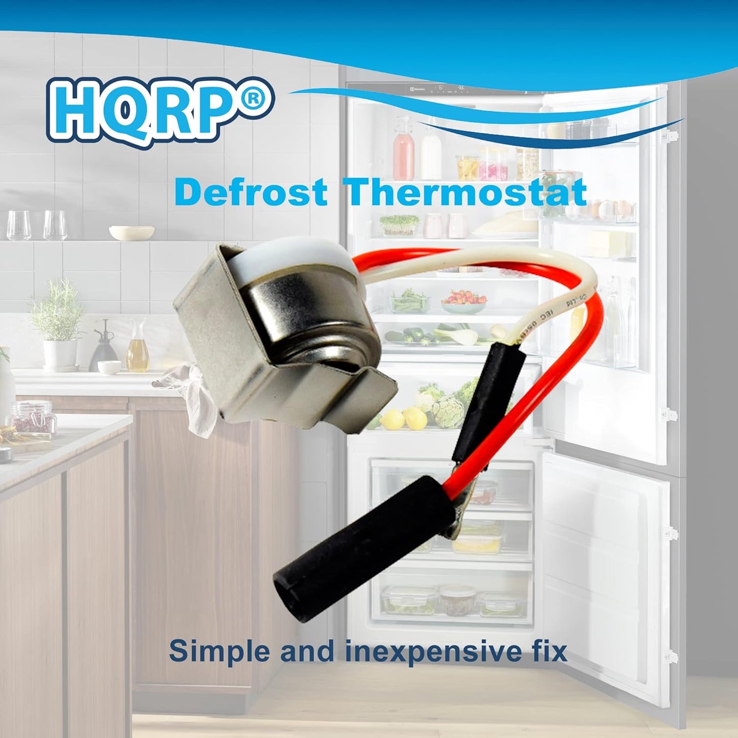 HQRP 2-Pack Defrost Thermostats Replacement for Frigidaire 5303917625 AP2592599