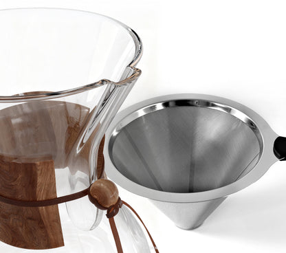 AGOGO Pour Over Coffee Maker Glass - Barista Kit with 304 Stainless Filter for Home, Office, Camping, Cafes - Easy Clean Coffee Dripper Set (Soft Towel&Brush) (34oz Classic w/SS Filter)