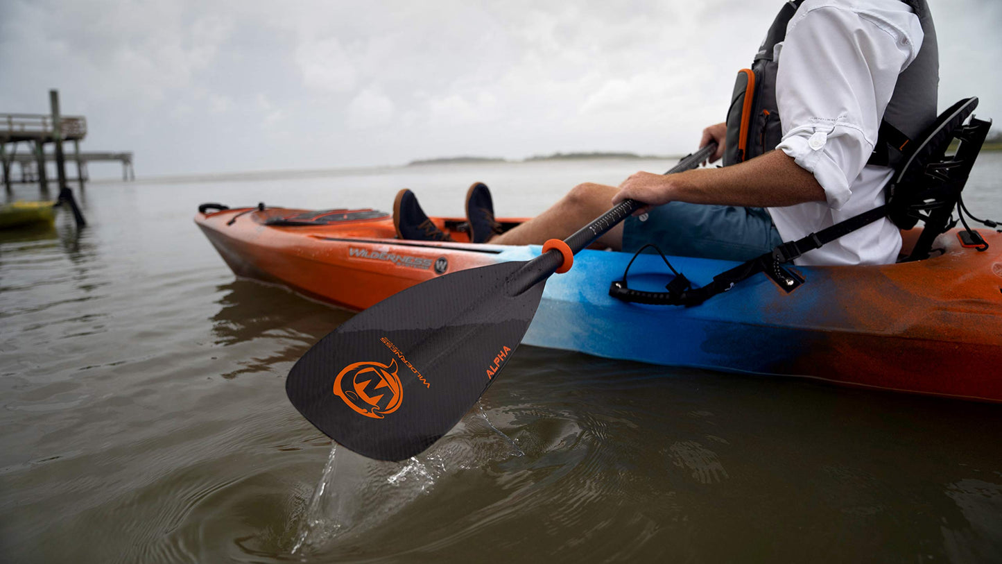Wilderness Systems Alpha Angler Carbon Kayak Fishing Paddle | Carbon Fiber Blade |Adjustable Carbon Fiber Shaft (240-260cm), Black