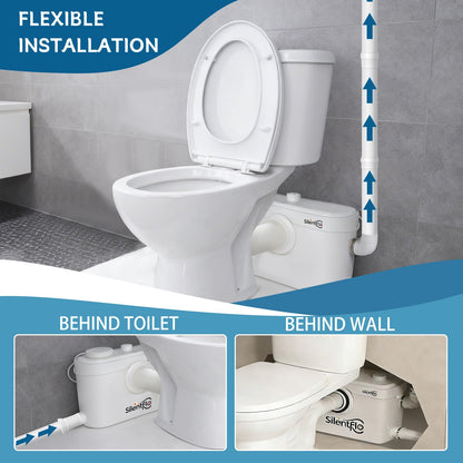 800W Macerator Pump, Advanced Grinding Upflush System, Macerating Toilet Sewerage Pump for Basement, Sink, Toilet, Laundry, Kitchen