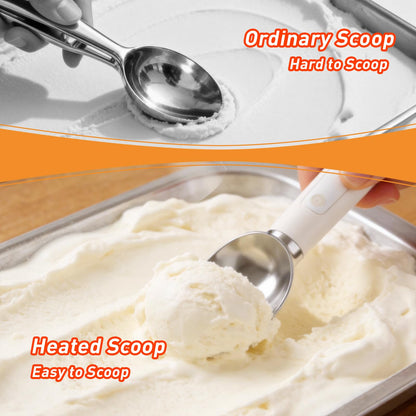 Dalicode Heated Ice Cream Scoop – Electric Scooper for Hard Ice Cream and Desserts, Heating Up to 158°F, Rechargeable 3400mAh Battery with LED Display, Easy to Clean, Ideal Summer Gift