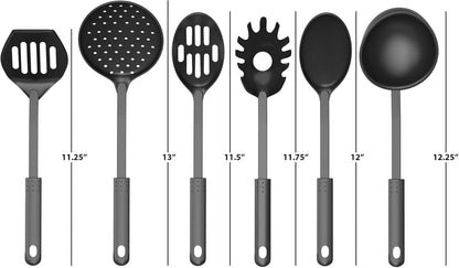 Chef Buddy 6-Piece Kitchen Utensils Set, Essential Plastic Cooking Tools including Spatulas, Spoons, and Gadgets