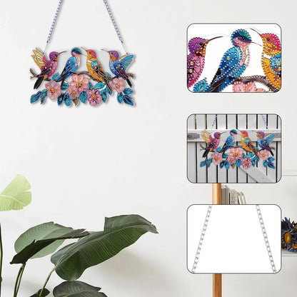 C'eitura 2D Flat DIY Hummingbird Diamond Art - Sparkling Diamond Art Painting Wall Decor, Nature Inspired Home Hanging Art for Living Room & Bedroom