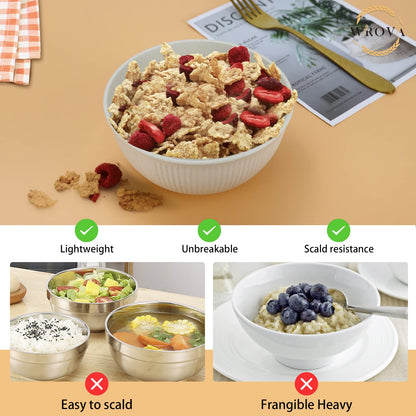 Wrova Wheat Straw Bowl Sets,8 PCS Unbreakable Cereal Bowl 26 OZ,Microwave and Dishwasher Safe Bowls,Bowl Sets BPA Free for Serving Soup,Oatmeal and Salad Summer-Sea Series