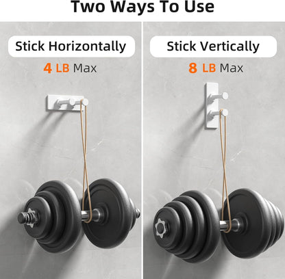 Shower Hook Inside Razor Holder - Adhesive Waterproof Wall Hook for Hanging Shower Accessories, White 4-Pack