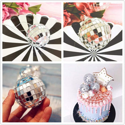 JeVenis Disco Ball Cake Decoration, 70's Disco Party Supplies for Birthday Party