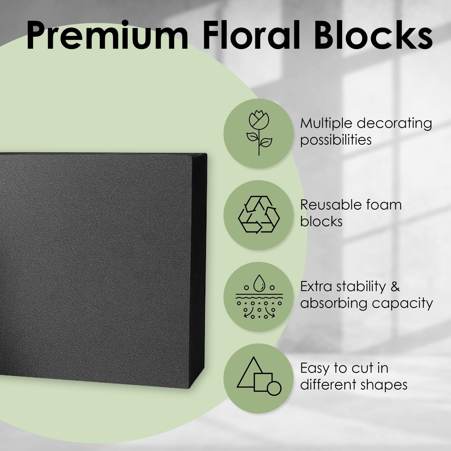 XCEL Floral Foam Blocks for Artificial Flower Arrangements, Craft Foam Block DIY Craft and Florist Supplies
