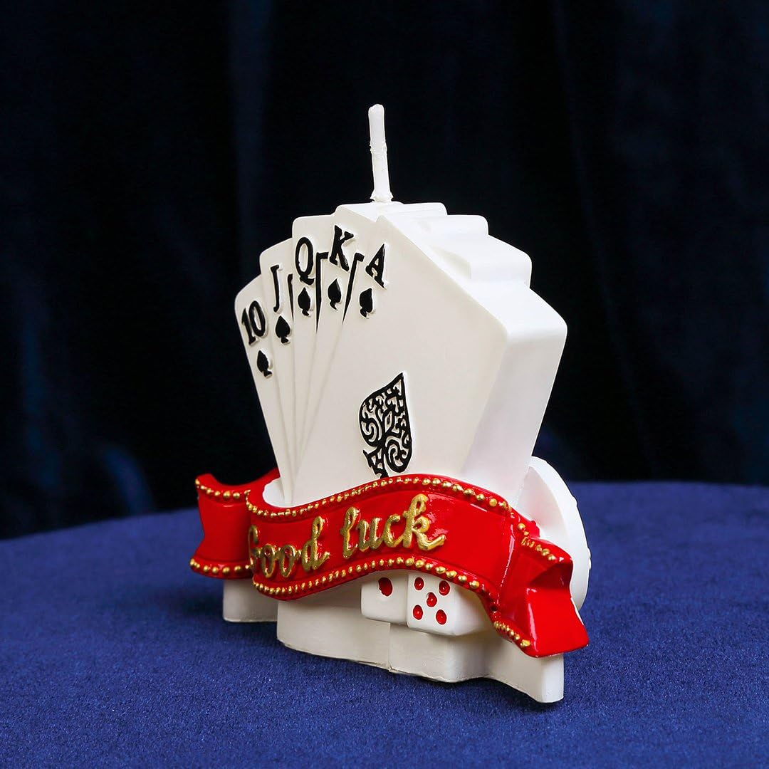 Birthday Candles Good Luck Poker Creative Cake Candles for Father's Day Gift Cake Toppers