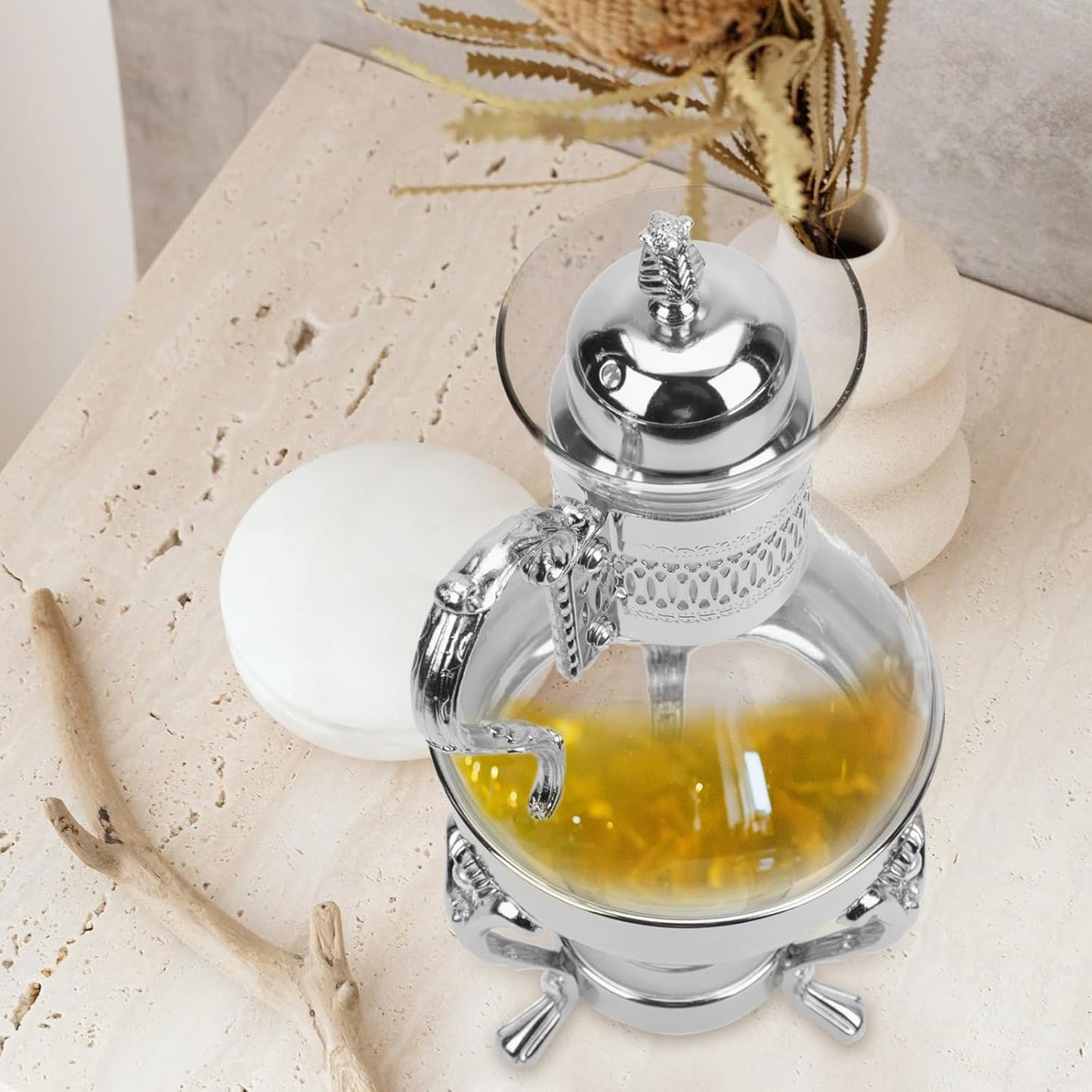 Gadpiparty Heated Coffee Pot, Turkish Coffee Machine, Ceramic Teapot, Glass Water Kettle
