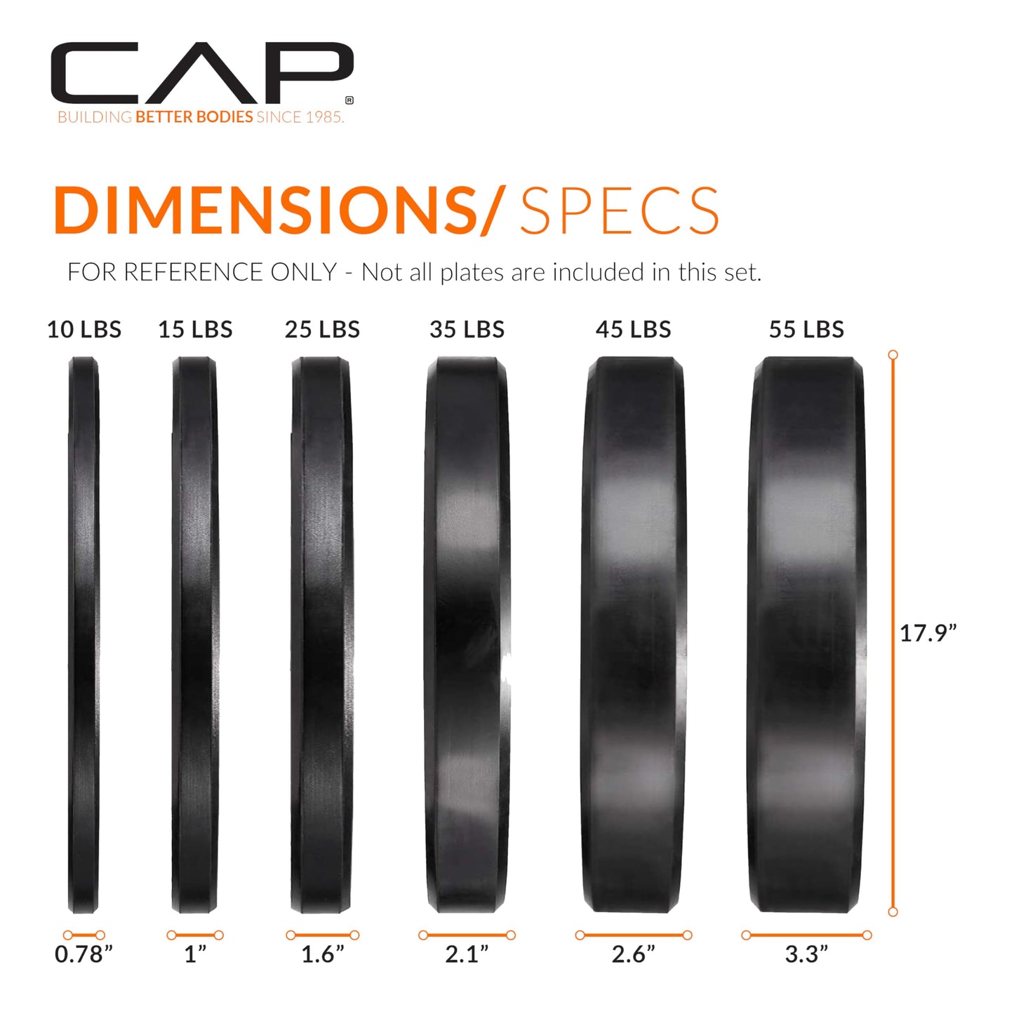 CAP Barbell 370 lb Economy Olympic Plate Set with Traditional Plate Rack & Barbell Storage | 6 Weight Posts + 4 Barbell Holders