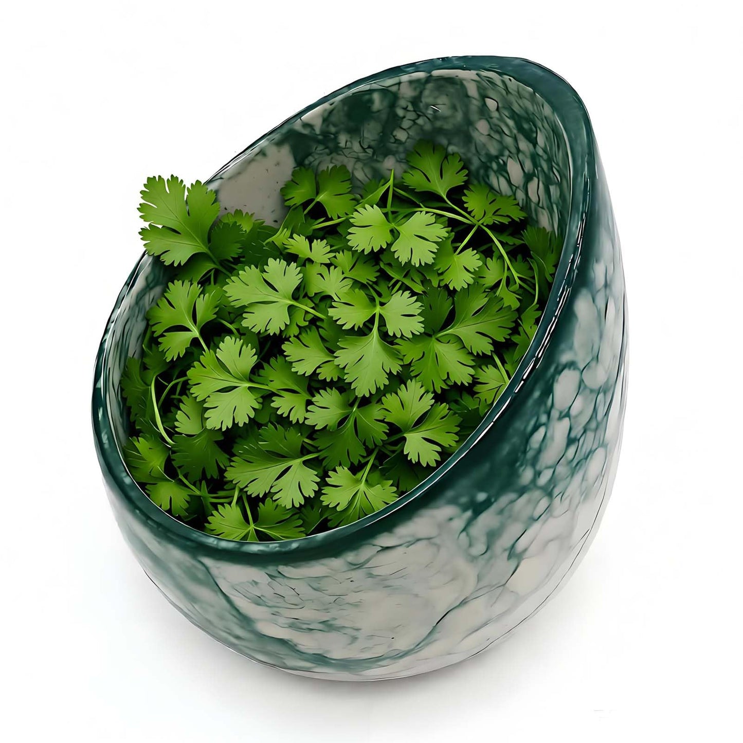 Green Pottery Herb Stripper Bowl Handmade Ceramic Kitchen Gadget with 4 Sizes of Holes Stripping Herbs, Party Angled Bowls Serving Dish for Dips, Berries, Nuts, Olives, Snacks Candy Chips Fruit