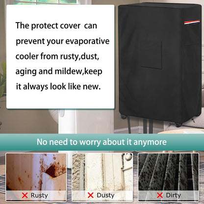 AIickwang Outdoor Evaporative Cooler Cover | 600D Heavy Duty Waterproof for Hessaire MC26A | Black, 21" x 15" x 32"