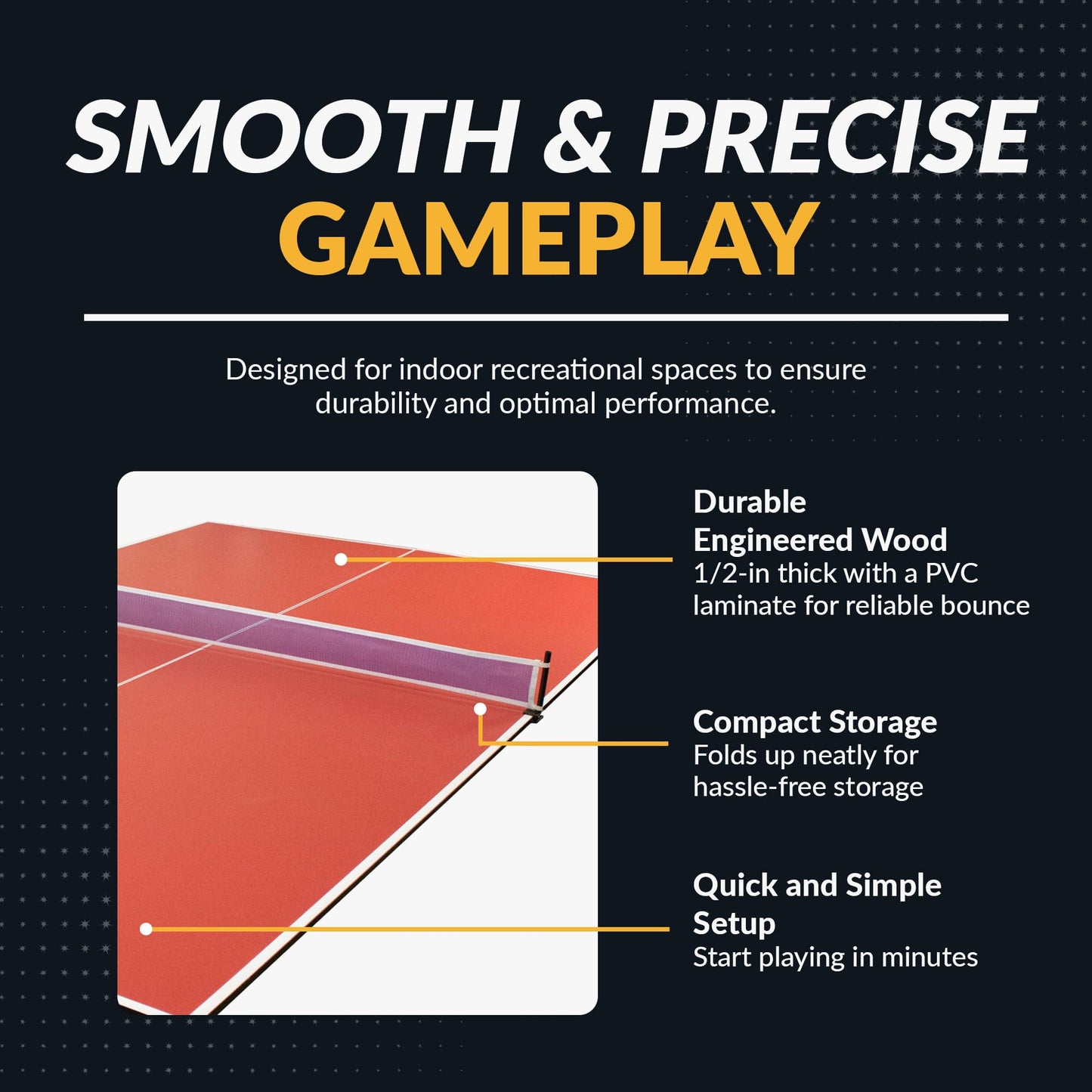 Hathaway 9 ft Quick Set Table Tennis Conversion Top – Regulation Sized, Foldable, Durable Engineered Surface, Protection Pads – Indoor Ping Pong Table Topper for Pool Table w/Net & Posts – Red
