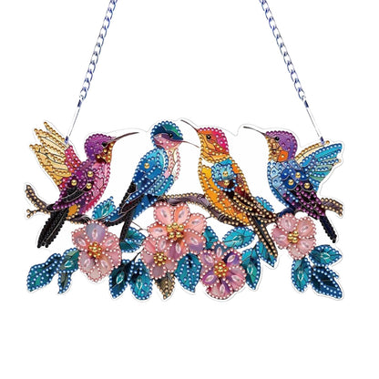C'eitura 2D Flat DIY Hummingbird Diamond Art - Sparkling Diamond Art Painting Wall Decor, Nature Inspired Home Hanging Art for Living Room & Bedroom