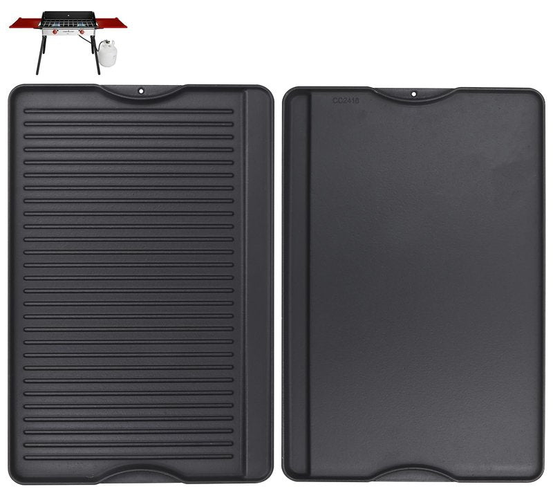 WEBROIL 24" X 16" Reversible Cast Iron Griddle for Camp Chef, Flat Top Plate for Gas/Stove/Charcoal/Propane Grill, Universal 4 Burner Stove Top Griddle for Outdoor Cooking & Camping Accessories