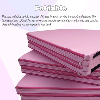 Pole Dance Mat, Fitness Gymnastic Yoga Safety Protection Pad, Foldable Shock Absorption Round Pole Crash Mat
